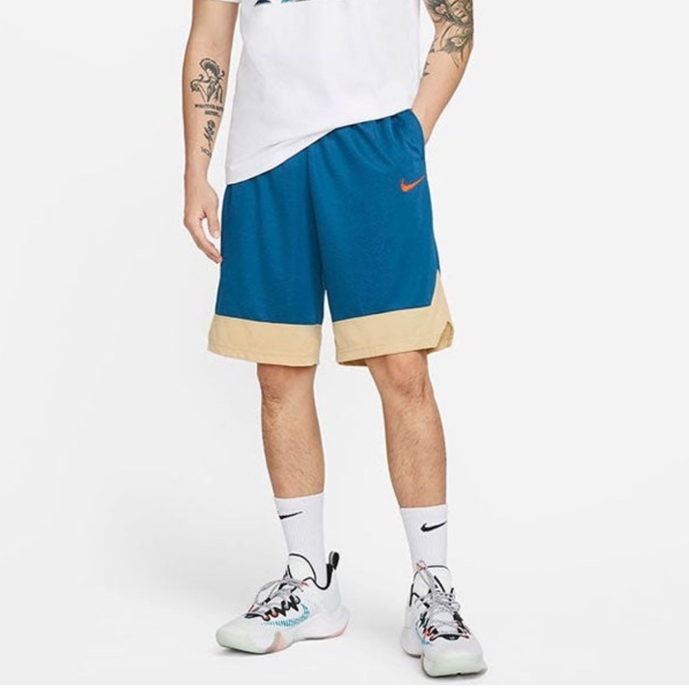 Men's Nike Dri-fit Icon Basketball Shorts XXL blue beige